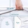 Ready To Rest 100% Egyptian Cotton Twin XL Sheet Set - 4 Piece Sheets with 15" Deep Pocket, 1 Fitted Sheets + 1 Flat Sheet & 2 Pillowcases, Extra Long Bed Sheets for Dorm Bedding (White Solid) view 4
