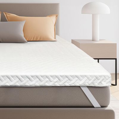 Colvay 3 Inch Gel Memory Foam Mattress Topper Queen Size for Back Pain, Cooling Mattress Pad Bed Topper with Removable and Washable Bamboo Cover, CertiPUR-US & Oeko-Tex Certified  White