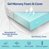 Colvay 3 Inch Gel Memory Foam Mattress Topper Queen Size for Back Pain, Cooling Mattress Pad Bed Topper with Removable and Washable Bamboo Cover, CertiPUR-US & Oeko-Tex Certified  White view 4