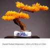 Artificial Bonsai Tree Artificial Bonsai Juniper Tree Potted Faux Japanese Pine Bonsai Yellow Leaves Simulation Zen Garden Fake Plant Artificial Bonsai Tree for Home Office Showcase Indoor Dcor Deskt view 2