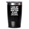 16-inch Softball Wife Tumbler Funny Gift For My Spouse Lover From Husband Coffee Tea Insulated Cup With Lid Black 20 Oz view 1
