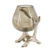 CC Home Furnishings Pinched Glass Candle Holder with Legs - 10.5" view 1