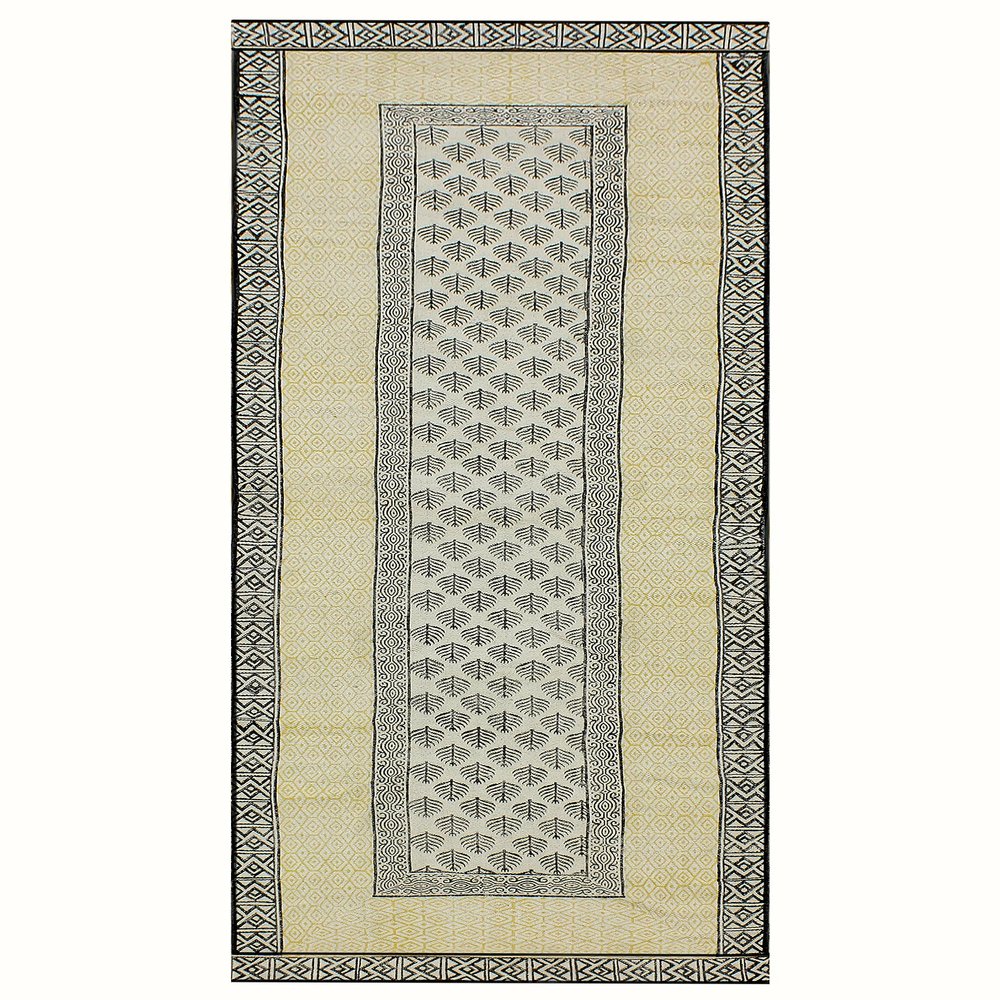 4x12 Runner Rug Kilim Rug Handmade Boho Rug Oriental Rug Beige Black Cotton Rug Thick 0.19 inches Easy Washable Rug Flatweave Rugs for Home Foyer Corridor Runner Hotels Partys Hallway Stair Runner