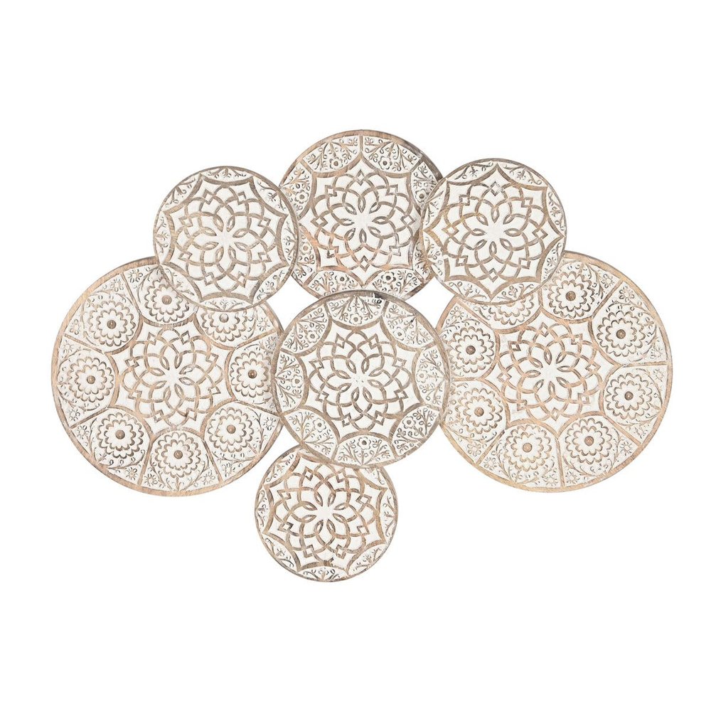 Home ESPRIT Wall Decoration Natural White Antique Finish 86 x 4 x 64 cm