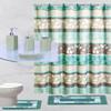 19 Piece Complete Bathroom Accessory Set with Anti-Slip Bath Rugs, Shower Curtain, and Hooks. (Zen Mint) view 1