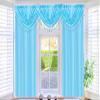 5 Piece Set Microfiber Smooth Touch Blackout Lightfiltering Rod Pocket Panels and Waterfall Valance with Tassels R64 63" Long (Aqua Blue) view 1