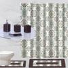 19 Piece Complete Bathroom Accessory Set with Anti-Slip Bath Rugs, Shower Curtain, and Hooks. (Itaka Brown) view 1