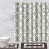 19 Piece Complete Bathroom Accessory Set with Anti-Slip Bath Rugs, Shower Curtain, and Hooks. (Itaka Brown) view 2