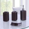 19 Piece Complete Bathroom Accessory Set with Anti-Slip Bath Rugs, Shower Curtain, and Hooks. (Itaka Brown) view 3
