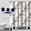 19 Piece Complete Bathroom Accessory Set with Anti-Slip Bath Rugs, Shower Curtain, and Hooks. (Paris Black) view 1