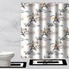 19 Piece Complete Bathroom Accessory Set with Anti-Slip Bath Rugs, Shower Curtain, and Hooks. (Paris Black) view 2
