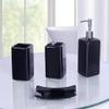 19 Piece Complete Bathroom Accessory Set with Anti-Slip Bath Rugs, Shower Curtain, and Hooks. (Paris Black) view 3