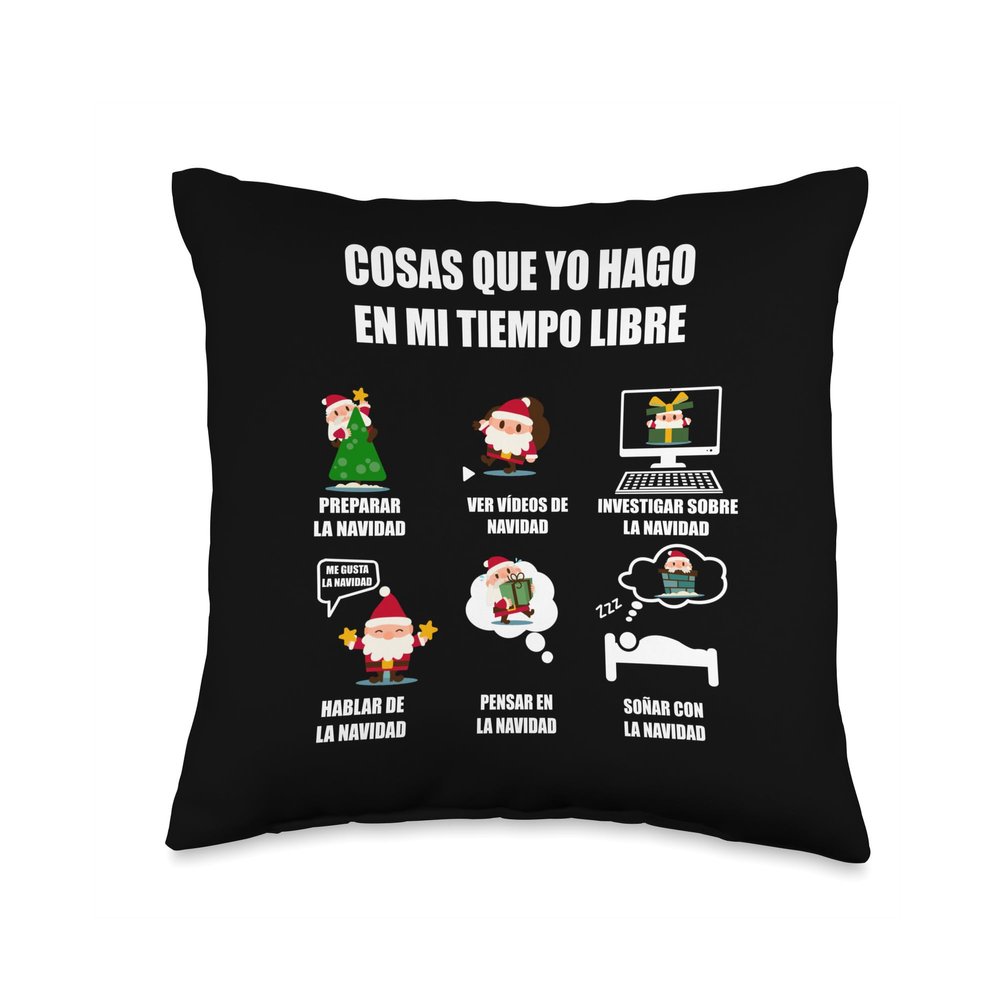 101 Things I Do In My Spare Time Things I Do in My Spare Time Plan for Christmas Throw Pillow, 16x16, Multicolor