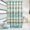 15 Pieces Bathroom Set with Anti-Slip Mats Shower Curtain and Hooks Printed Design (Zen) view 1