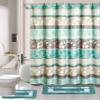 15 Pieces Bathroom Set with Anti-Slip Mats Shower Curtain and Hooks Printed Design (Zen) view 2