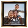 16x16 Frame with Mat - Bronze 19x19 Frame Wood Made to Display Print or Poster Measuring 16 x 16 Inches with Black Photo Mat view 1