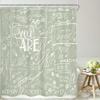 AMBZEK Sage Green Teen Shower Curtain 60Wx72L Inch Kids Funny Quotes Inspirational You are Motivational Words Abstract Artwork Cloth Fabric Waterproof Polyester Bathroom Decor Set with 12 Pack Hooks view 1