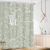 AMBZEK Sage Green Teen Shower Curtain 60Wx72L Inch Kids Funny Quotes Inspirational You are Motivational Words Abstract Artwork Cloth Fabric Waterproof Polyester Bathroom Decor Set with 12 Pack Hooks view 2