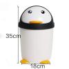 WAOCEO Trash Cans Wastebasket Cartoon Penguin Trash Can Kitchen Large with Lid Living Room Bedroom Cute Creative Rubbish Bin Kitchen Bathroom Rubbish Bin view 2