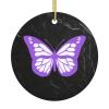 Alzheimer's Disease Awareness Christmas Pendant Round Double Sided Ceramics Decoration Pendant, Funny Commemorative Ornaments & Gift 1 Piece view 1