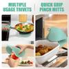Rorecay 6pcs Oven Mitts and Pot Holders Sets Heat Resistant 500 Degrees, Extra Long Silicone Oven Gloves Non-Slip Potholders Hot Pads for Kitchen Baking Cooking, Quilted Liner, Bermuda Teal view 3