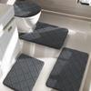 YIHOUSE Non-Slip Memory Foam Bathroom Rug - Machine Wash, Water-absorbent Set for Toilet and Floor - Dark Grey view 1