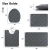 YIHOUSE Non-Slip Memory Foam Bathroom Rug - Machine Wash, Water-absorbent Set for Toilet and Floor - Dark Grey view 2