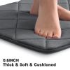 YIHOUSE Non-Slip Memory Foam Bathroom Rug - Machine Wash, Water-absorbent Set for Toilet and Floor - Dark Grey view 3