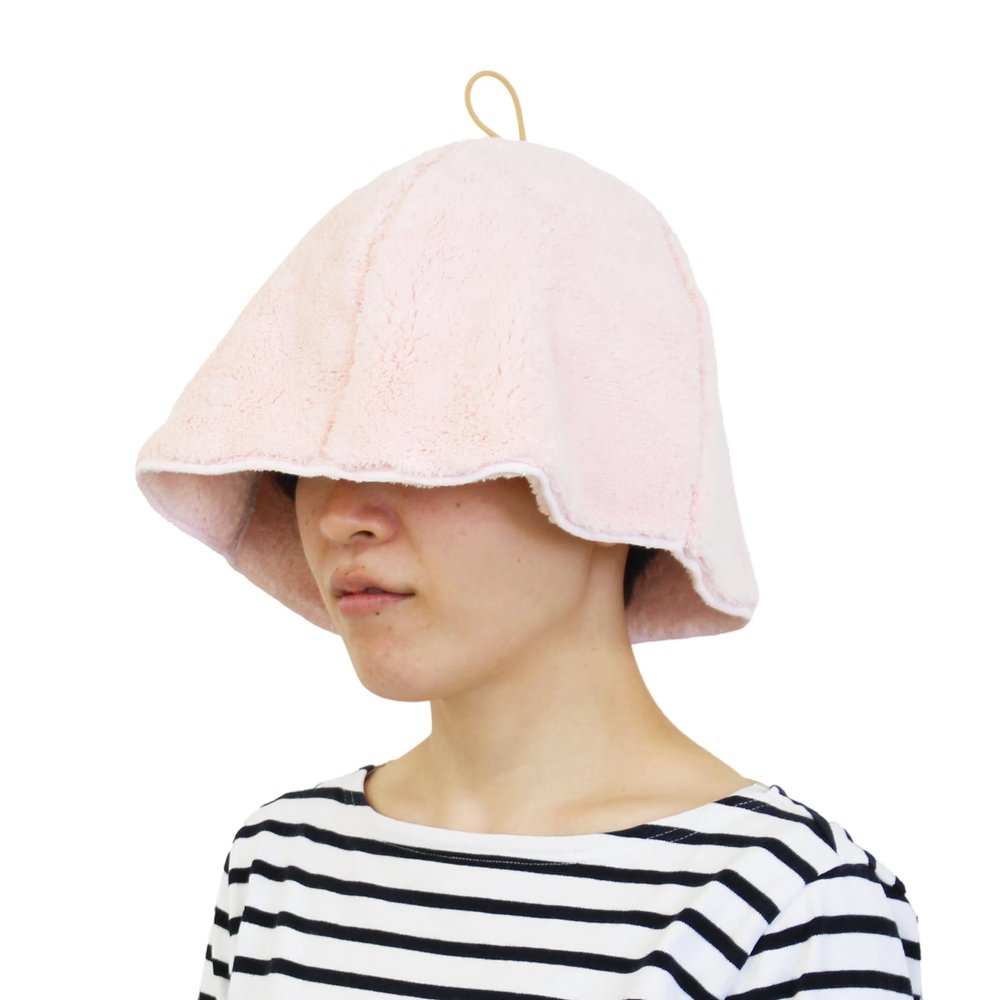 Hashizume Shoten Sauna Hat, Makes You Want to Put Your Cheeks Involuntarily, Made in Japan, Pink, Compatible with Head Circumference Up to Approx. 24.4 inches (62 cm)