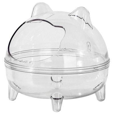 Cabilock Cute Bear Desktop Trash Can Transparent Garbage Container Lid for Home Office Kitchen Bathroom Sturdy Material for Countertop Use Capacity
