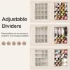TOPIA HOME Shoe Organizer for Closet, Foldable Shoe Box with Adjustable Dividers and Clear Cover, Space Saving Shoe Storage Organizer Cabinet with Reinforced Handles, Fits 16 Pairs, Beige TP09Y view 2