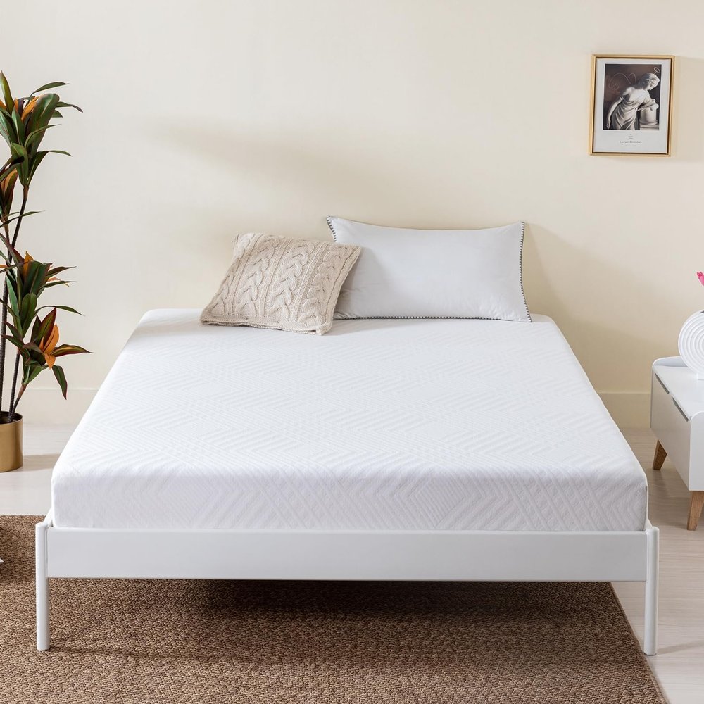 KnBoB 8" Mattress Twin Size Gel Memory Foam, Green Tea Memory Foam Mattress, Elastic Support Foam Base