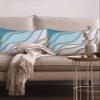 Decorative Throw Pillow Covers 20x12 Set of 2 Ombre Stripes Turquoise Brown Linen Indoor Outdoor Pillow Covers for Couch Sofa Abstract Striped Soft Double-Sided Cushion Covers Cases for Home Decor view 2