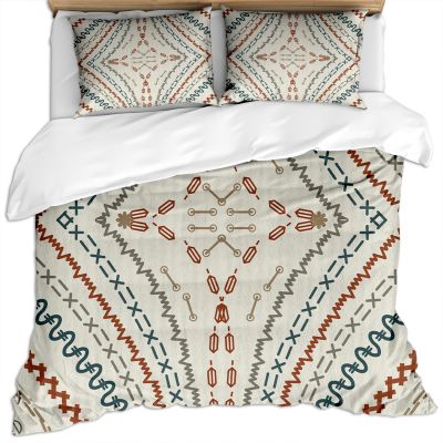 LTAETHC Duvet Cover Twin Size, Boho Retro B&B Style Bedding Set for Kids and Adults Bedroom Decor, Indian Ethnic Style Luxury Quilt Cover Set Comforter Cover with Pillow Shams (No Comforter)
