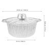 6pcs Round Aluminum Foil Pots with Lids Disposable Food Tinfoil Pot Recyclable Camping Baking Tinfoil Pots for Baking Cooking Roasting Reheating view 2