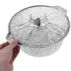 6pcs Round Aluminum Foil Pots with Lids Disposable Food Tinfoil Pot Recyclable Camping Baking Tinfoil Pots for Baking Cooking Roasting Reheating view 4