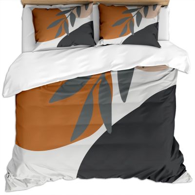 LTAETHC Duvet Cover King Size, Morandi Boho Color Series Bedding Set for Kids and Adults Bedroom Decor, Abstract Leaf Patches Quilt Cover Set Comforter Cover with Pillow Shams (No Comforter)