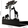 Black Metal Animal Candle Holder,Elephant and Giraffe in The Forest Silhouette Decor,Wedding Holiday Party Metal Candle Holder for Table (Elephant and Giraffe Style) view 3