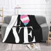 LGBT Trans 'Love' Gender Gift for Transgender Pride Blanket Gifts Funny Throw Blanket Flannel Blanket Soft Blanket Fuzzy Blanket Soft Cozy Lightweight Blanket for Sofa Bed Travel 40"x30" view 2