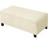 ZNSAYOTX 2026 Rectangle Ottoman Cover (L:57"-75") Super Stretch Soft Footrest Slipcover Form Fit, Universal Folding Foot Stool Covers with Non-Slip Elastic Band, Fashion Jacquard Texture, Beige view 1