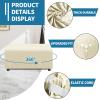 ZNSAYOTX 2026 Rectangle Ottoman Cover (L:57"-75") Super Stretch Soft Footrest Slipcover Form Fit, Universal Folding Foot Stool Covers with Non-Slip Elastic Band, Fashion Jacquard Texture, Beige view 3