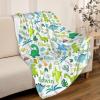 Custom Dinosaurs Baby Name Blanket Personalized Gifts Super Soft Lightweight Flannel Blankets Throw for Kids, Adult, Suitable for Couch, Sofa, Bed, Camping, Travel All Seasons 90"x120" for Family view 2