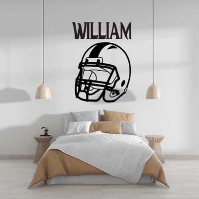 Football Player Wall Decor - Personalized Name Wall Decal - Upgrade Your Boys' Room with Custom Football Stickers - Sport Vinyl Decals