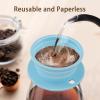 VVGCS 2 Pieces Paperless Travel Pour Over Coffee Maker with Stainless Steel Coffee Filter - Camping Pour Over Coffee Maker Set - Collapsible Travel Pour over Coffee Dripper Kit Single Cup (Black+Blue) view 2