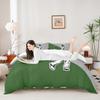 Golf Kids Duvet Cover Set Full Size,Ball Sports Games Modern Fashion Bedding Set,Boys Girls Adults Room Decor,Geometric Patchwork Chic Comforter Cover,Grey Green Unique Quilt Cover,2 Pillowcases view 2