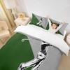 Golf Kids Duvet Cover Set Full Size,Ball Sports Games Modern Fashion Bedding Set,Boys Girls Adults Room Decor,Geometric Patchwork Chic Comforter Cover,Grey Green Unique Quilt Cover,2 Pillowcases view 3