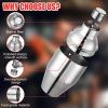 Nitial 6 Pcs Bar Cocktail Shaker Professional Stainless Steel Martini Drink Mixer with Built-in Strainer for Bartending No Leaks Boston Shaker for Bar Party Drink Mixing Tool(8 oz,Silver) view 3