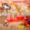 Nitial 6 Pcs Bar Cocktail Shaker Professional Stainless Steel Martini Drink Mixer with Built-in Strainer for Bartending No Leaks Boston Shaker for Bar Party Drink Mixing Tool(8 oz,Silver) view 4