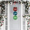Ymaotrade 3 Pieces Christmas JOY Hanging Front Door Sign Peace Love Joy Wall Sign with Bow Leaves Wreath for Farmhouse Wall Porch Rustic Wooden Christmas Ornaments for Holiday Home Window view 4