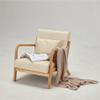 Clihome Mid-Century Modern Accent Chair with Wood Frame Upholstered Living Room Chairs with Pillow Lounge Armchair for Living Room Bedroom,(Beige) view 1